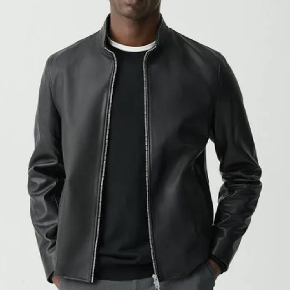 Theory Morvek Zip Jacket in Leather